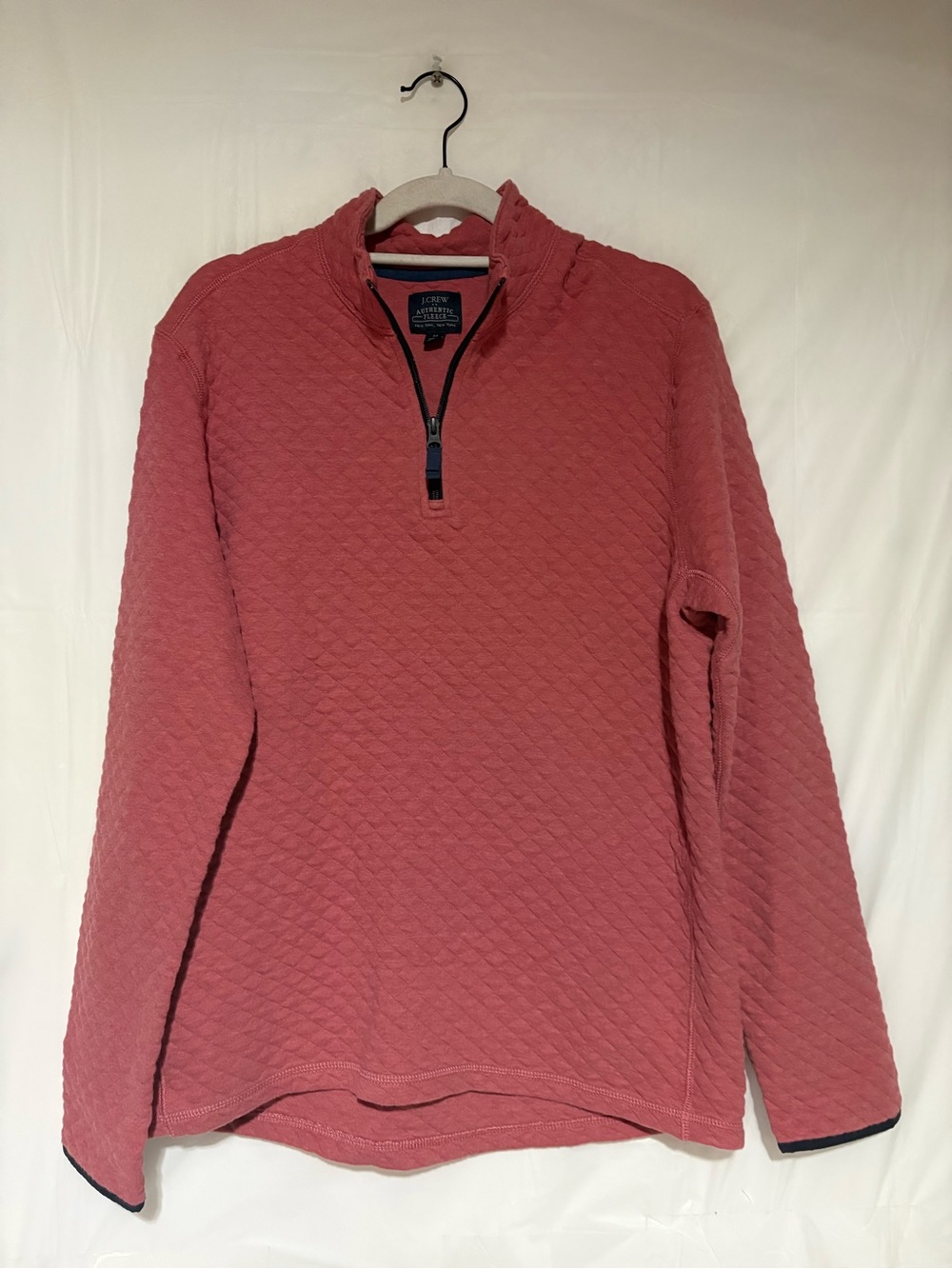 J. Crew Women's Quilted Half-Zip Pullover in Salmon Pink